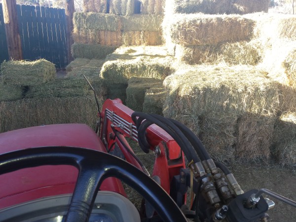 tractor and hay